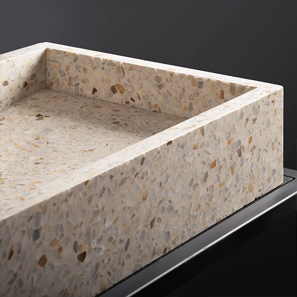 Lavabo de salle de bain avec une vasque au fond arrondi