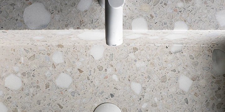 Lavabo a vos mesures en Terrazzo blanc