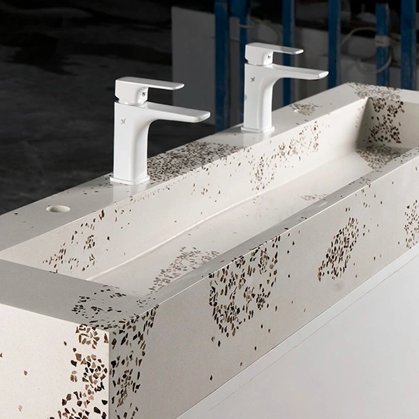 Vasque moderne rectangulaire en Terrazzo aleatoire ''flow''