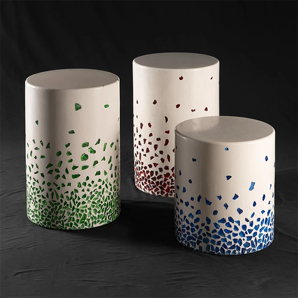 Tabourets en Terrazzo Cristal