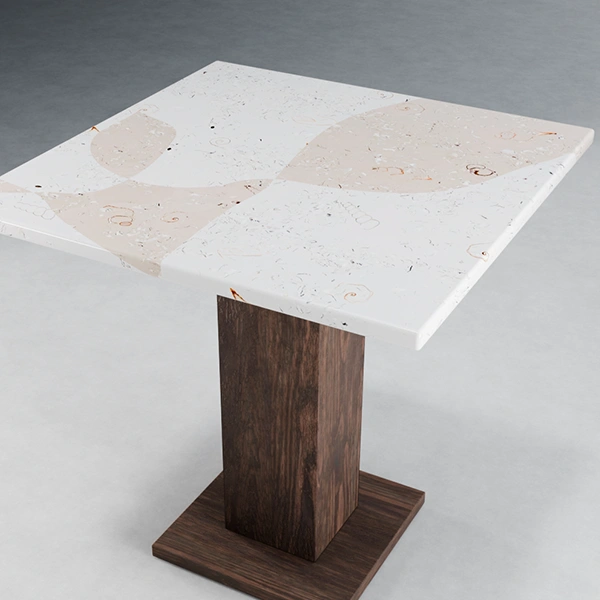 Plateau de table avec motifs en Terrazzo de la collection ''Pearl''