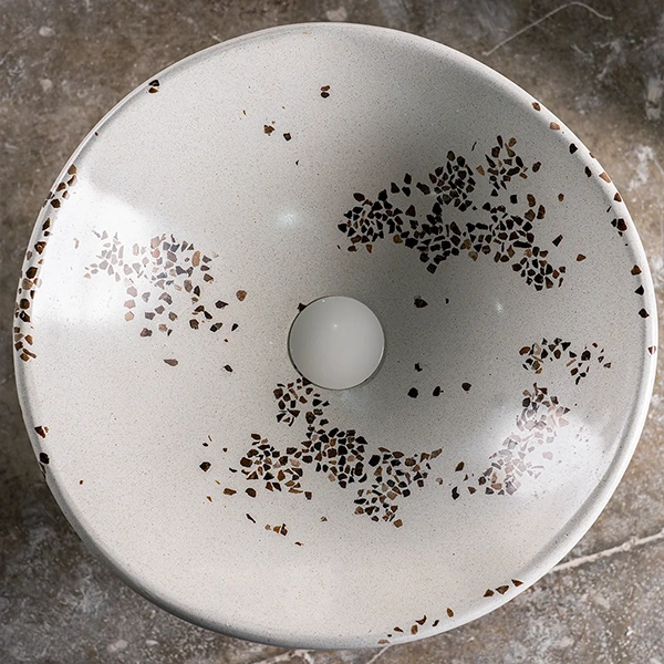 Lavabos-vasque monobloc cylindrique sur pied